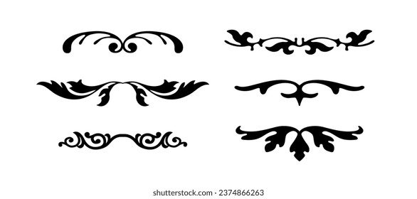 Ornamental borders collection in black colour