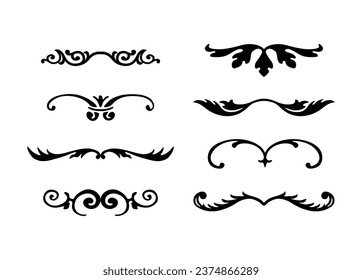 Ornamental borders collection in black colour