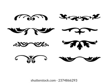 Ornamental borders collection in black colour