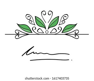 Ornamental borders with leaves and curls. Set of text delimiters for your projects. They can be used to separate text on letterhead, on business cards, as independent design elements, in printing.