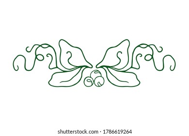 Ornamental borders with leaves and curls. Set of text delimiters for your projects. They can be used to separate text on letterhead, on business cards, as independent design elements, in printing.