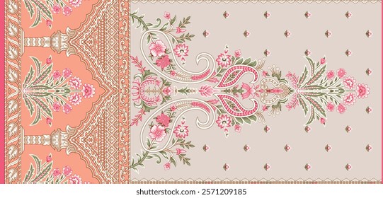 Ornamental borders and seamless patterns featuring paisley and chintz-inspired designs.