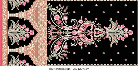 Ornamental borders and seamless patterns featuring paisley and chintz-inspired designs.