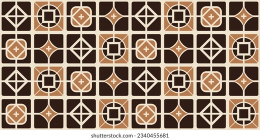 Ornamental brown and seamless tile. Vector. For printing on pillows, notebooks, cups, interiors, packaging, clothes.