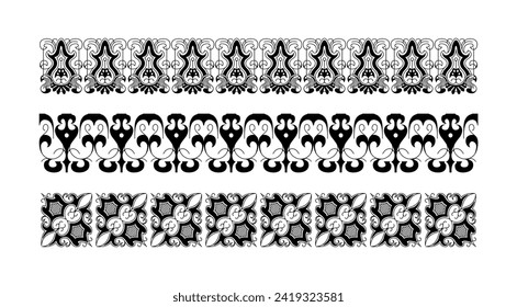 Ornamental brushes frames vintage art