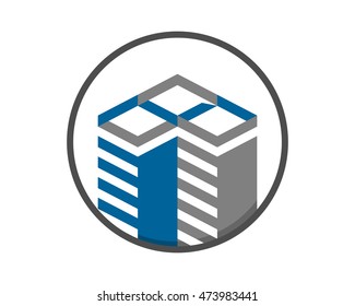 ornamental building circle skyscraper image vector icon logo symbol