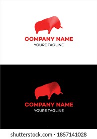 Ornamental Bull Logo. Bull Taurus Bison Buffalo Logo design vector template.
