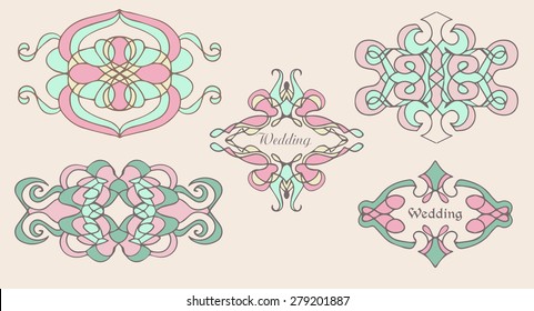 Ornamental calligraphic elements set design for words, number framing and design concepts you need. 