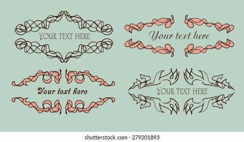 Ornamental calligraphic elements set design for words, number framing and design concepts you need. 