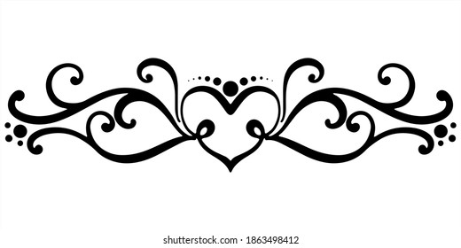 Linear Black Vector Drawing Holidays Valentines Stock Vector (Royalty ...