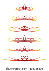 Ornamental calligraphic line page decoration Vector design element set