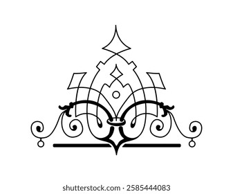 Ornamental card decoration on black colour