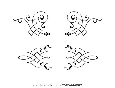 Ornamental card decoration on black colour