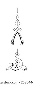 Ornamental card decoration on black colour