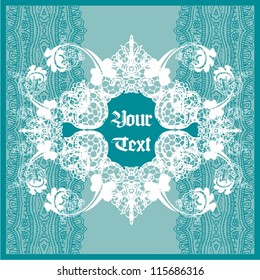 Ornamental card lacy flower. Vector illustration.