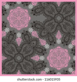 Ornamental card lacy flower.  Vector illustration.