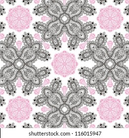 Ornamental card lacy flower.  Vector illustration.