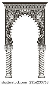 Ornamental carved arch in Indian or Arabic style