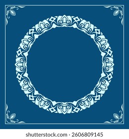 ornamental carved mandala round frame