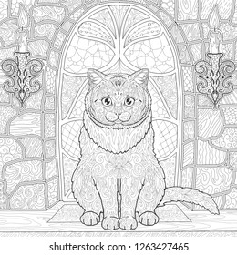 6200 Top Castle Cats Coloring Pages Pictures