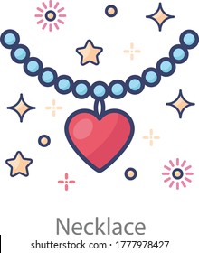 An ornamental chain of beads, necklace or choker icon