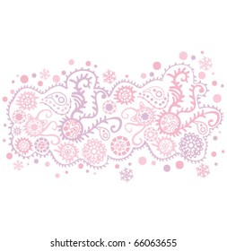 ornamental christmas background in pink