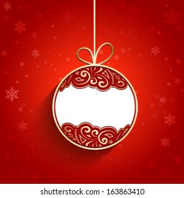 Ornamental Christmas ball, vector background, eps10