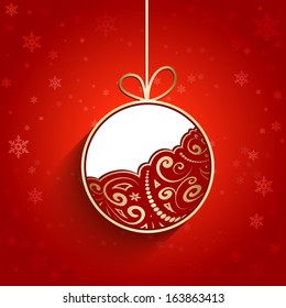 Ornamental Christmas ball, vector background, eps10