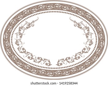 Ornamental circle frame. floral pattern.
