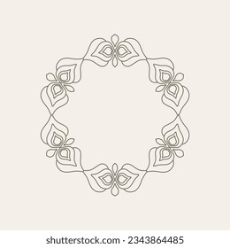 Arte vectorial de marco de círculo ornamental. 