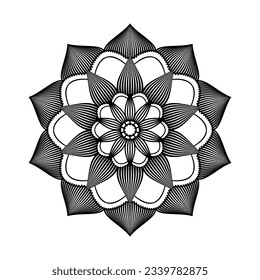 Ornamental Circle Mandala  Design for Paper Cutting and Coloring Book