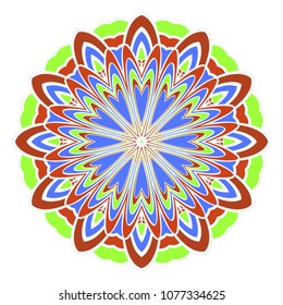 Ornamental circle pattern. Flower Mandala. Great vintage decorative elements. Hand drawn colorful vector background. for design