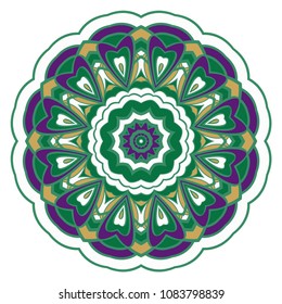 Ornamental circle pattern. Flower Mandala. Great vintage decorative elements. Hand drawn colorful vector background. for design