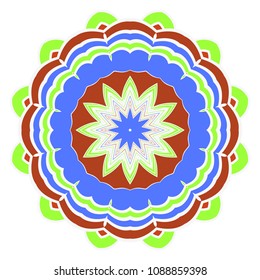 Ornamental circle pattern. Flower Mandala. Great vintage decorative elements. Hand drawn colorful vector background. for design
