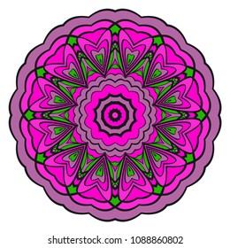 Ornamental circle pattern. Flower Mandala. Great vintage decorative elements. Hand drawn colorful vector background. for design