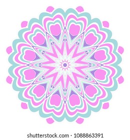 Ornamental circle pattern. Flower Mandala. Great vintage decorative elements. Hand drawn colorful vector background. for design