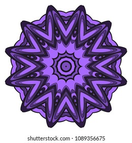 Ornamental circle pattern. Flower Mandala. Great vintage decorative elements. Hand drawn colorful vector background. for design