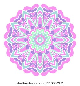 Ornamental circle pattern. Flower Mandala. Great vintage decorative elements. Hand drawn colorful vector background. for design