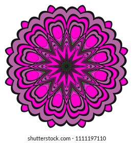 Ornamental circle pattern. Flower Mandala. Great vintage decorative elements. Hand drawn colorful vector background. for design