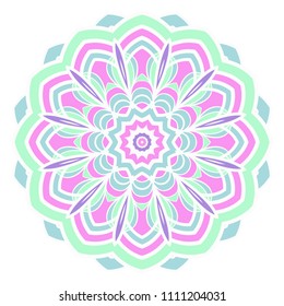 Ornamental circle pattern. Flower Mandala. Great vintage decorative elements. Hand drawn colorful vector background. for design