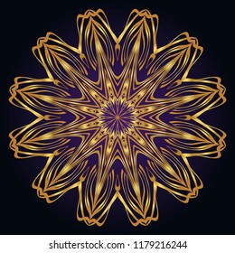 Ornamental circle pattern. Hand draw Mandala. Vintage decorative elements. vector illustration. Anti-stress therapy pattern