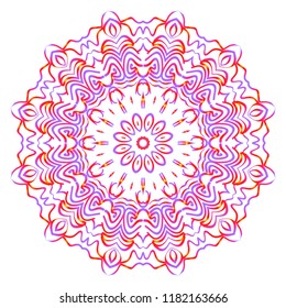 Ornamental circle pattern. Hand draw Mandala. Vintage decorative elements. vector illustration. Anti-stress therapy pattern