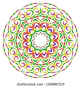 Ornamental circle pattern. Hand draw Mandala. Vintage decorative elements. vector illustration. Anti-stress therapy pattern