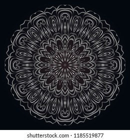 Ornamental circle pattern. Hand draw Mandala. Vintage decorative elements. vector illustration. Anti-stress therapy pattern