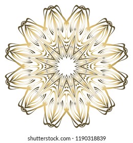 Ornamental circle pattern. Hand draw Mandala. Vintage decorative elements. vector illustration. Anti-stress therapy pattern