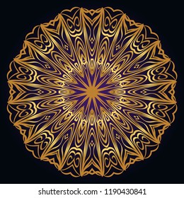 Ornamental circle pattern. Hand draw Mandala. Vintage decorative elements. vector illustration. Anti-stress therapy pattern