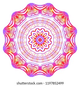 Ornamental circle pattern. Hand draw Mandala. Vintage decorative elements. vector illustration. Anti-stress therapy pattern