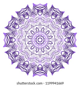 Ornamental circle pattern. Hand draw Mandala. Vintage decorative elements. vector illustration. Anti-stress therapy pattern