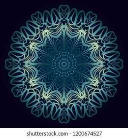 Ornamental circle pattern. Hand draw Mandala. Vintage decorative elements. vector illustration. Anti-stress therapy pattern