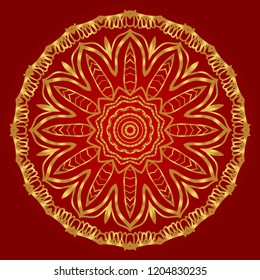Ornamental circle pattern. Hand draw Mandala. Vintage decorative elements. vector illustration. Anti-stress therapy pattern